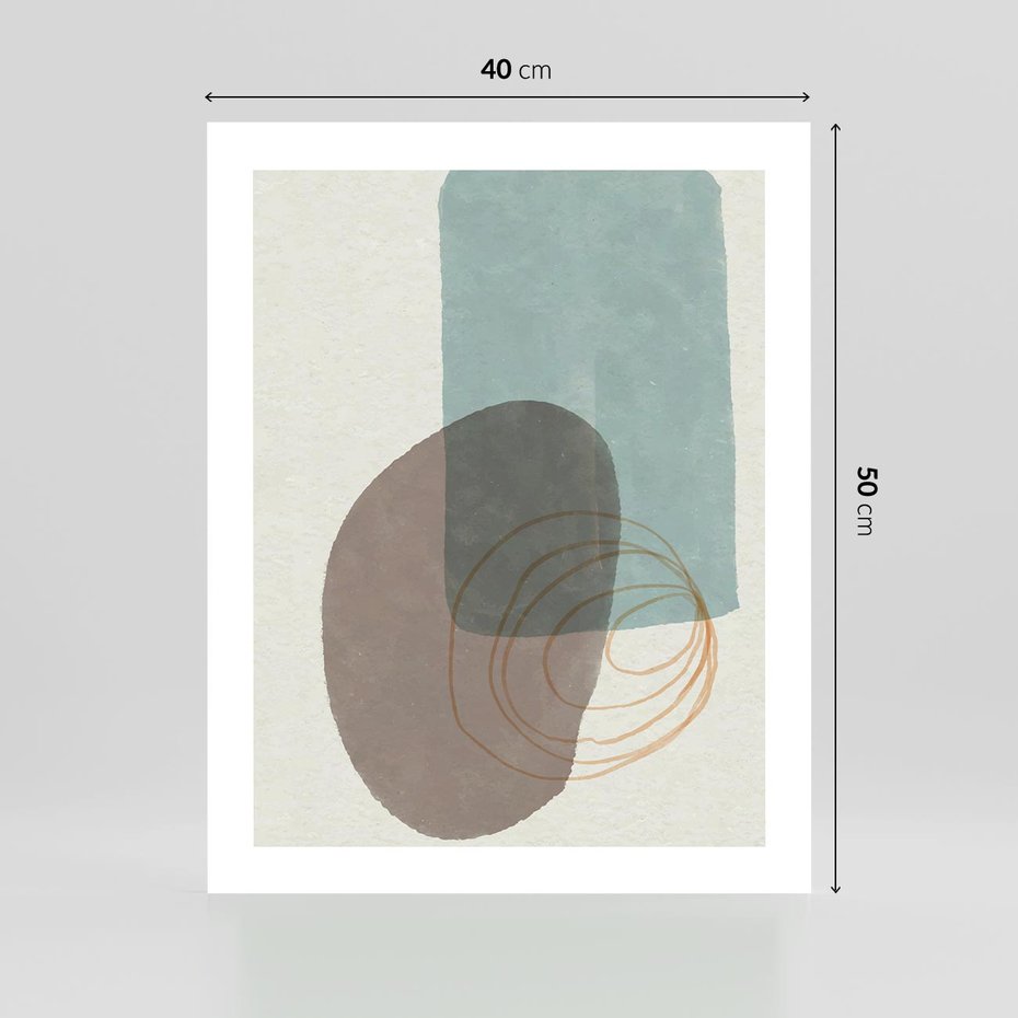 Plakat bez ramy 40x50 - Rozkwitające Formy - geometryczne elementy, stonowane ziemiste kolory