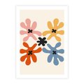 Plakat bez ramy 40x50 - Taniec Akwareli - abstrakcyjne wielokolorowe kwiaty, minimalizm