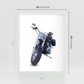 Plakat w ramie 40x50 - Motocykl w ruchu - motor, bike - rama biała