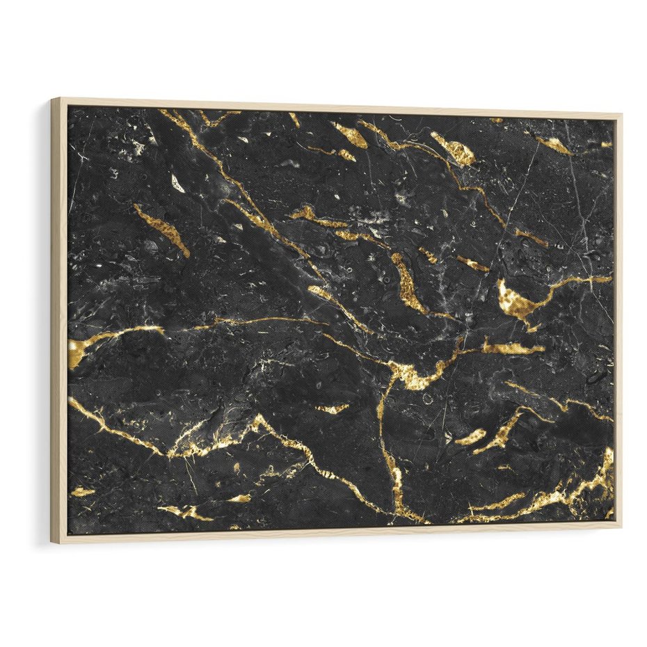 Obraz w ramie 120x80 - Egzotyczny Blask - marmur, złoto - rama drewno