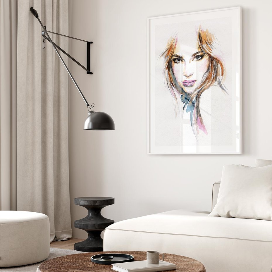 Plakat bez ramy 40x50 - Abstrakcyjny portret kobiecy - grafika, kobieta