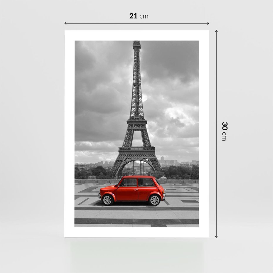 Plakat bez ramy 21x30 - Paryż z wieżą Eiffla w tle - Paryż, Eiffla