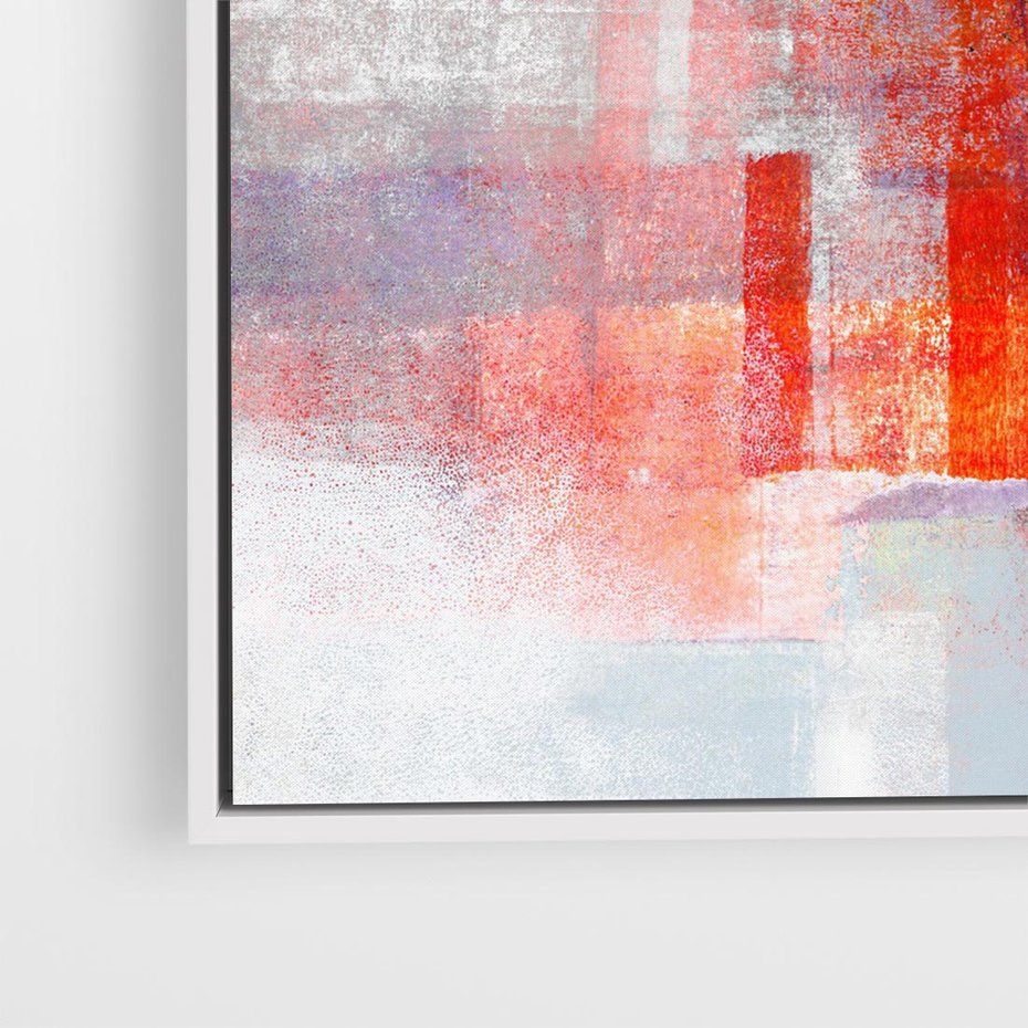 Obraz w ramie 50x50 - Burza Emocji - wyrazista abstrakcyjna sztuka, dramatyzm - rama biała