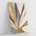 Obraz na płótnie 80x120 - Szept roślinnych emocji - olejna abstrakcja, złoto i brąz