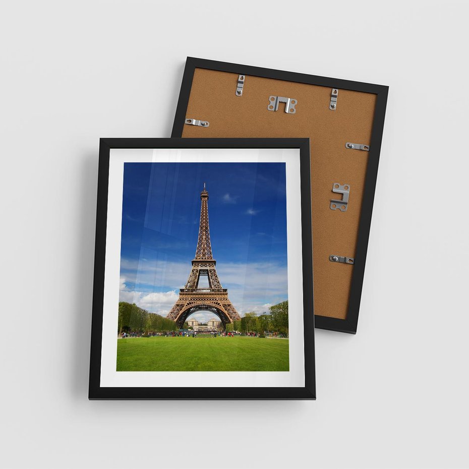 Plakat w ramie 40x50 - Eiffla: symbole Paryża - Eiffla, Paryż - rama czarna