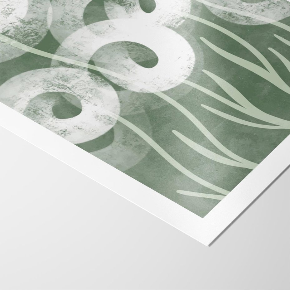 Plakat bez ramy 40x50 - Spokojne Plamy Natury - zielony plakat, roślinne motywy