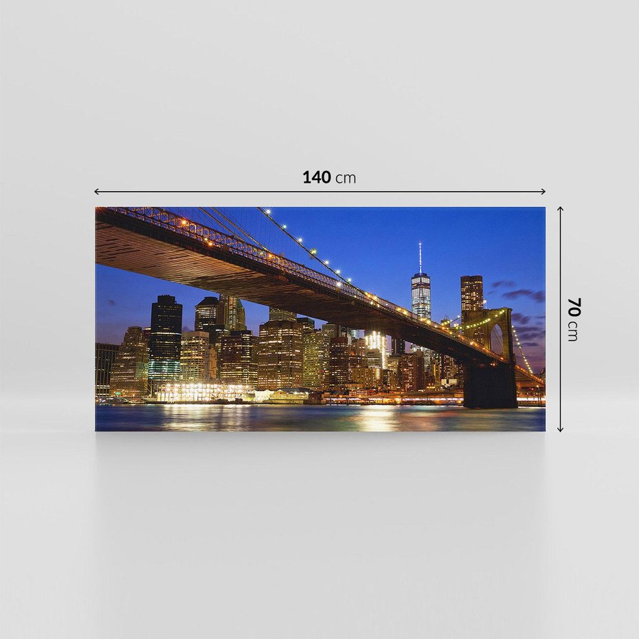 Obraz na płótnie 140x70 - Nowojorski most w świetle nocy - most, Nowy Jork