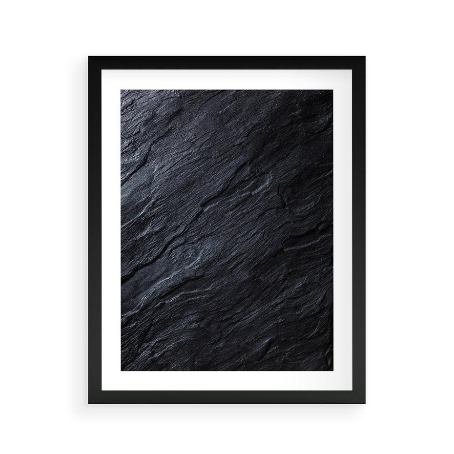 Plakat w ramie 40x50 - Kamienne tekstury w trójwymiarze - kamień, tekstura - rama czarna