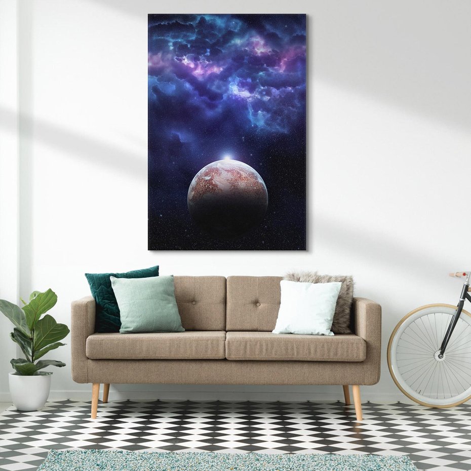 Obraz na płótnie 80x120 - Kosmos - Ziemia i Księżyc - kosmos, ziemia