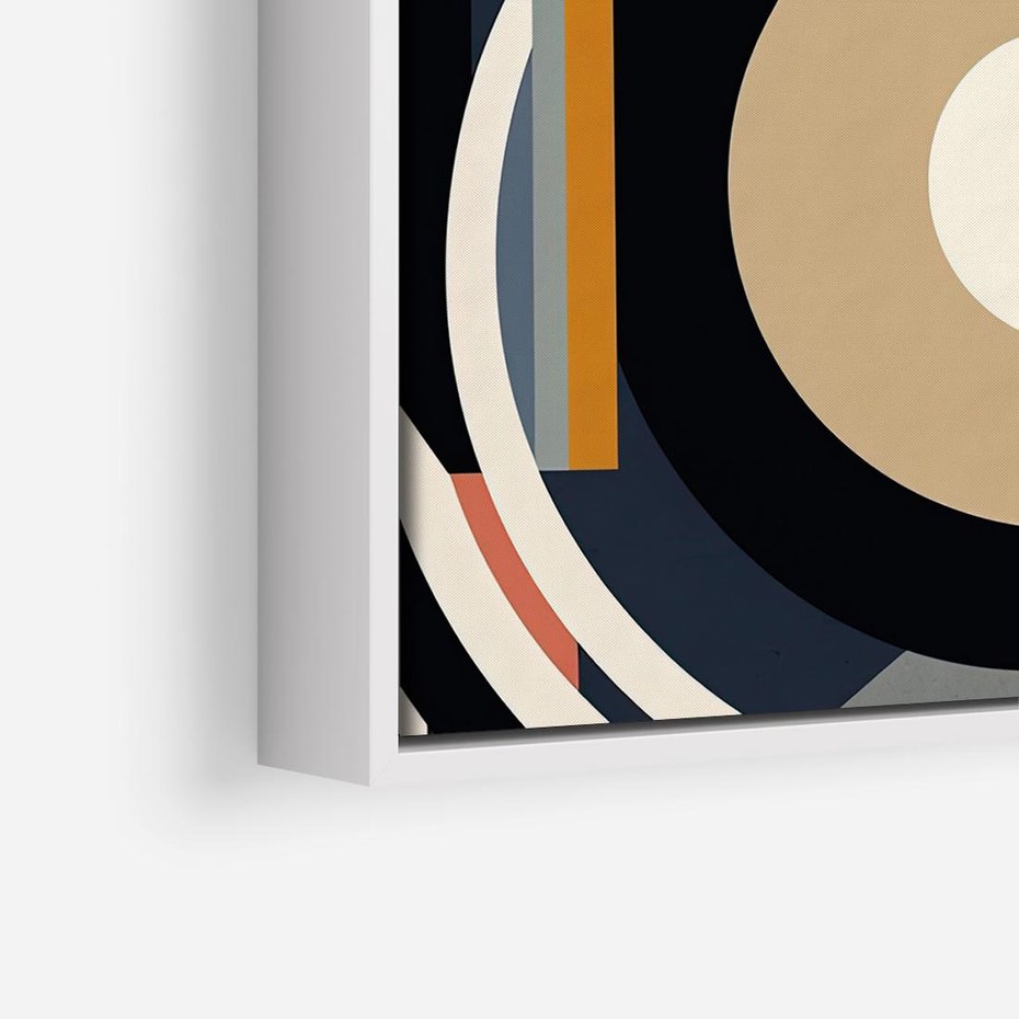 Obraz w ramie 50x50 - Wibracje Marzeń - abstrakcyjny obraz, geometryczne koła - rama biała