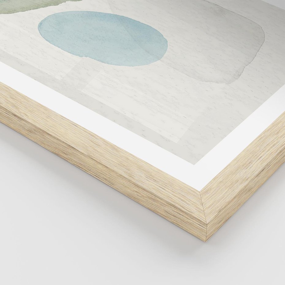 Plakat w ramie 40x50 - Akwarelowa Symfonia Natury - abstrakcyjne delikatne plamy, akwarelowe - rama drewno