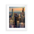 Plakat w ramie 40x50 - Wieżowce Nowego Jorku - Manhattan, wieżowce - rama biała
