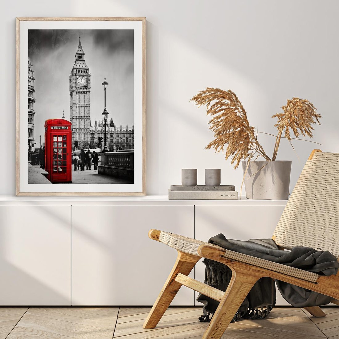 Plakat w ramie 30x40 - Ikoniczny Big Ben w Londynie - Big Ben, Londyn - rama drewno