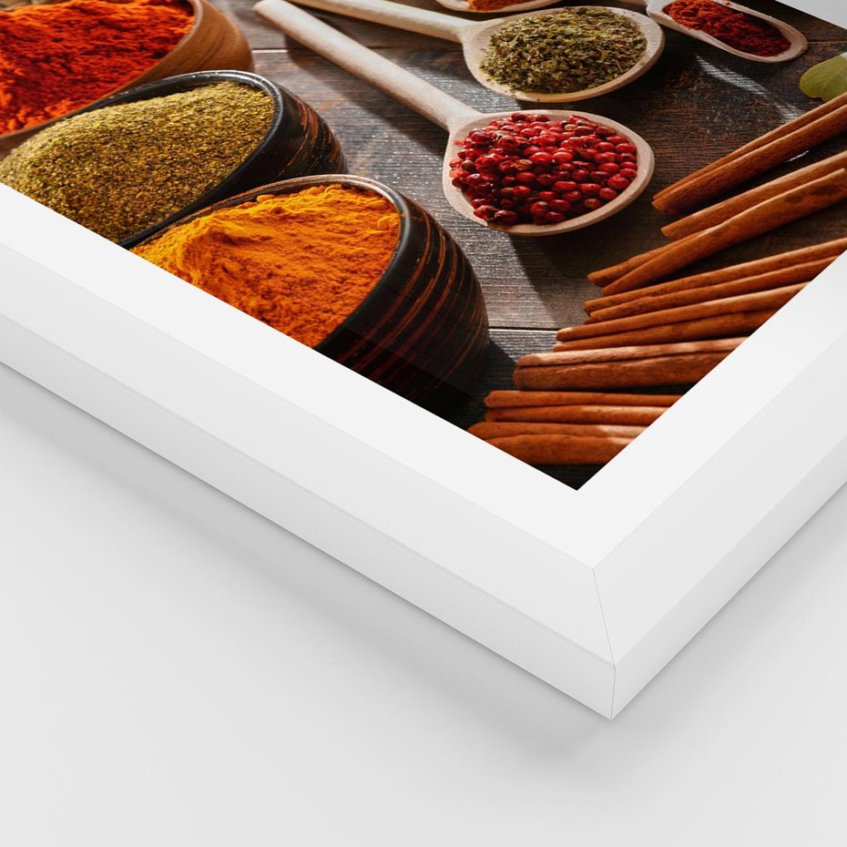 Plakat w ramie 50x70 - Smakowite Aromaty - przyprawy, kuchnia - rama biała