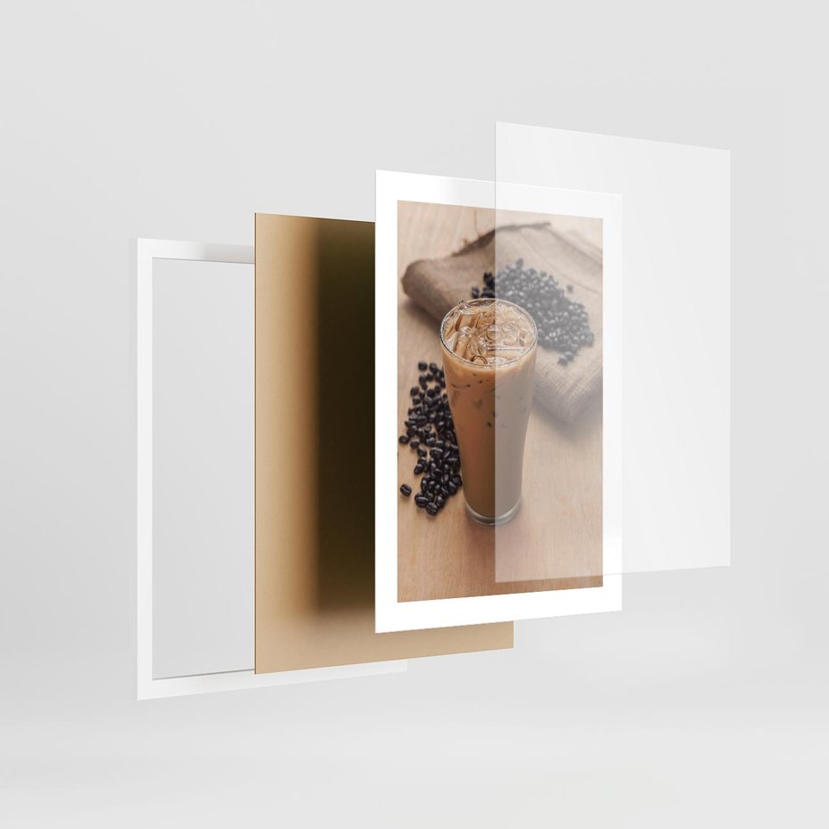 Plakat w ramie 30x40 - Kawa ice coffee: orzeźwiający napój - kawa, ice - rama biała