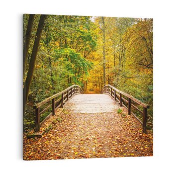 Obraz na płótnie 60x60 - Spacer Ścieżką w Las - ścieżka, spacer