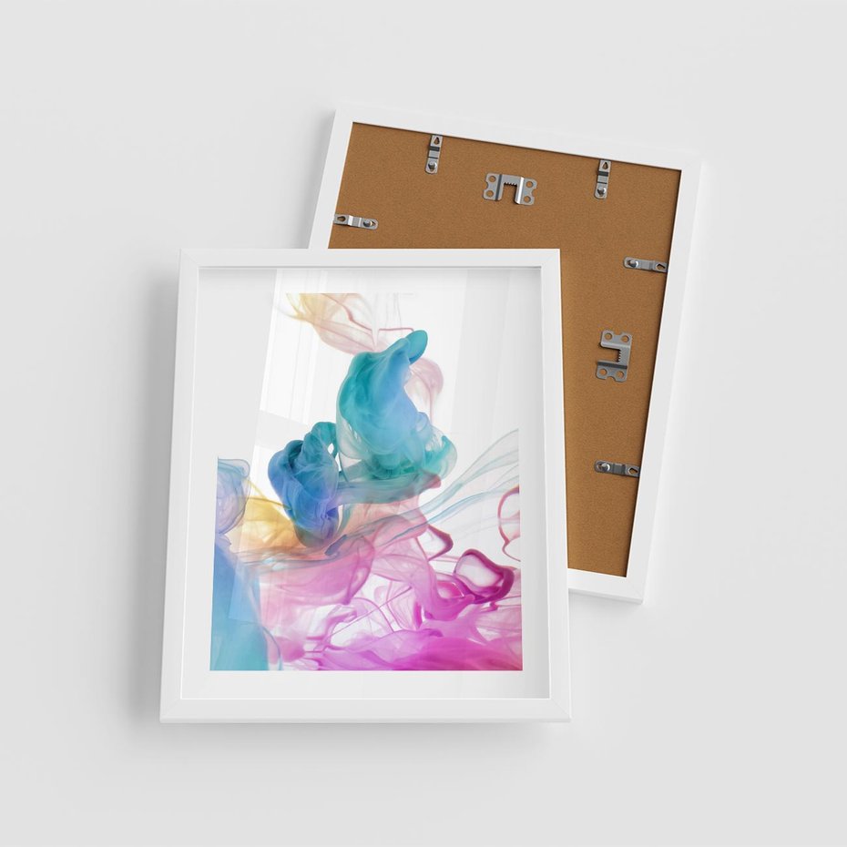 Plakat w ramie 40x50 - Abstrakcyjne Pastelowe Piękno - abstrakcja, pastelowe - rama biała