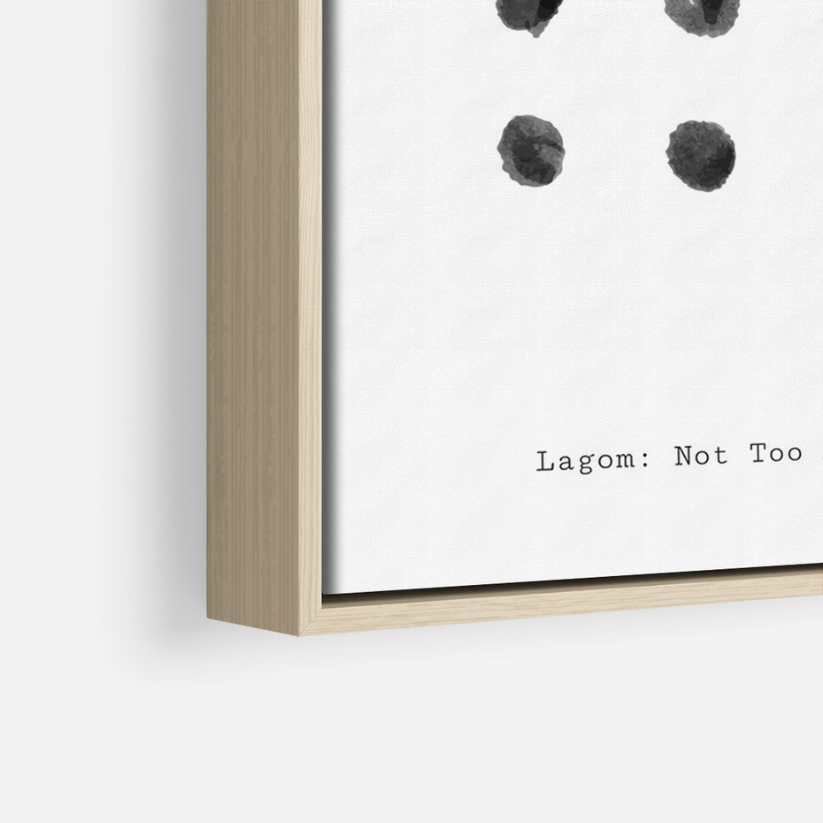 Obraz w ramie 50x70 - Boho Sztuka Wolości - minimalistyczny plakat, czarne kropki na białymtle - rama drewno