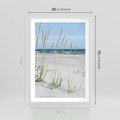 Plakat w ramie 50x70 - Przytulna Śródziemnomorska Trawa - plaża, trawy - rama biała