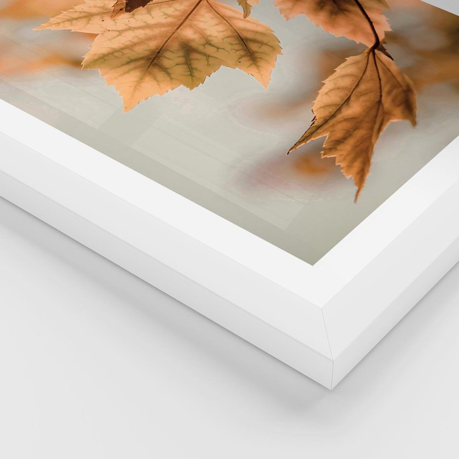 Plakat w ramie 50x70 - Magia Jesieni - liście, jesień - rama biała