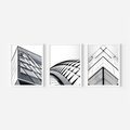 Zestaw obrazy w ramie 40x50 galeria - Architemtura, czarno, białe, fotografie - rama biała