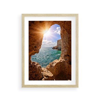 Plakat w ramie 30x40 - Potęga Natury - morze, klify - rama drewno