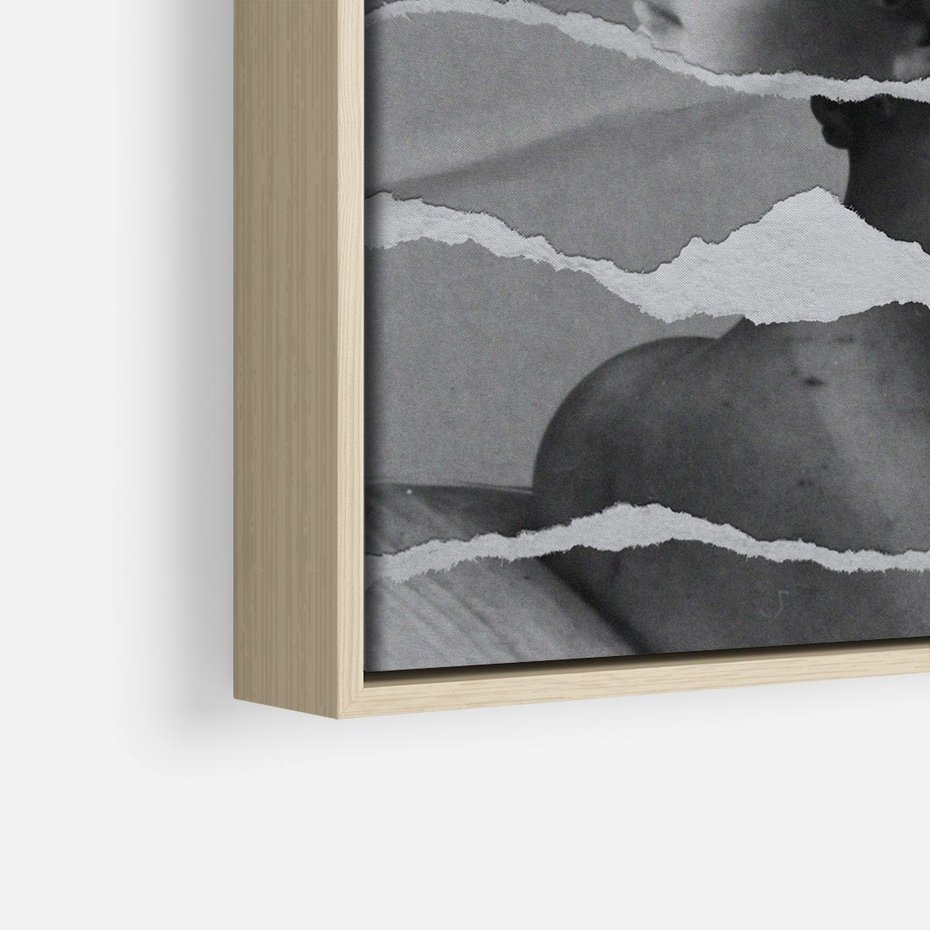 Obraz w ramie 50x50 - Kolaż z Antyczną Rzeźbą - antyczna rzeźba, kolaż ze zdjęć - rama drewno