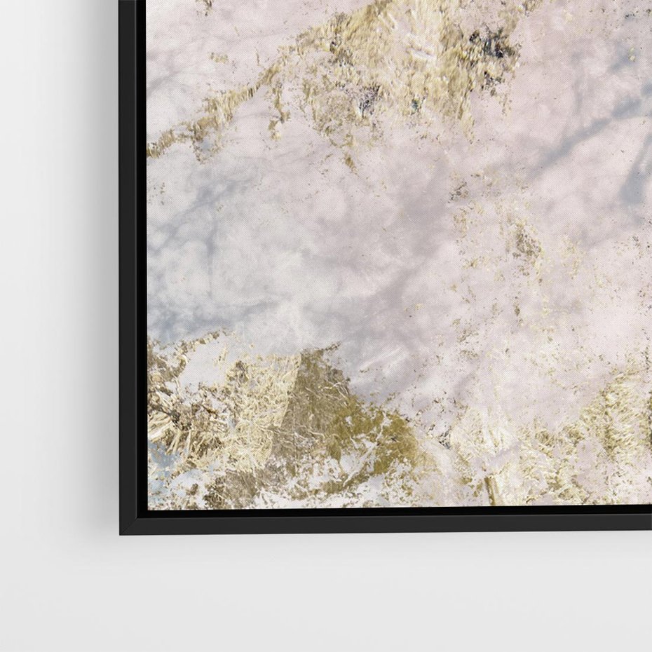 Obraz w ramie 50x50 - Luksusowa Dekoracja - marmur, złoto - rama czarna