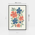 Obraz w ramie 70x100 - Kolorowe liście tęsknot - minimalistyczny plakat, grafika - rama czarna
