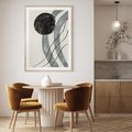 Plakat w ramie 30x40 - Abstrakcyjne Kształty w Szarościach - abstrakcja, akwarelowe plamy - rama drewno