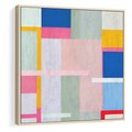 Obraz w ramie 80x80 - Rozbijające Granice Wyobraźni - abstrakcyjne geometryczne kształty, olejny obraz - rama drewno