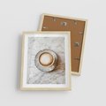 Plakat w ramie 40x50 - Kawa w Perfekcji - kawa w filiżance, cappuccino - rama drewno