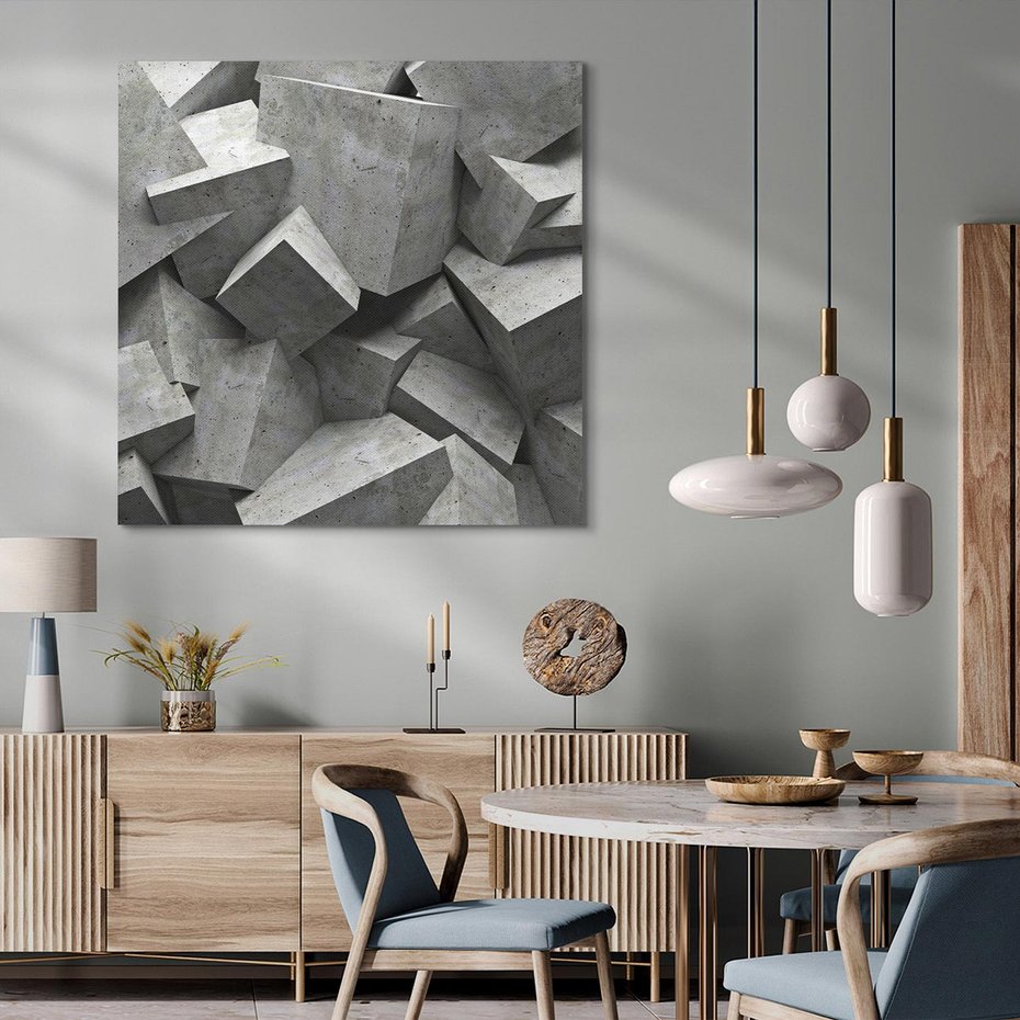 Obraz na płótnie 60x60 - Abstrakcja w Trzech Wymiarach - 3D, abstrakcja