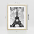 Plakat w ramie 30x40 - Nocna panorama Paryża z wieżą Eiffla - Eiffla, Paryż - rama drewno