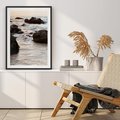 Plakat bez ramy 21x30 - Dramatyczna Sceneria: Morze i Skały nad Brzegiem - fale, morze