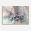 Obraz w ramie 100x70 - Efemeryczne Kwitnienie Drzew - akwarela, rozmyte pastelowe tłó - rama drewno