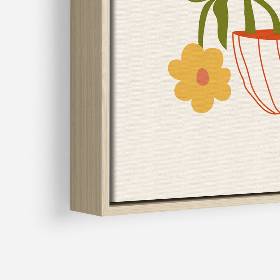 Obraz w ramie 80x120 - Kolorowe Granice - kwiaty w filizance, abstrakcja - rama drewno