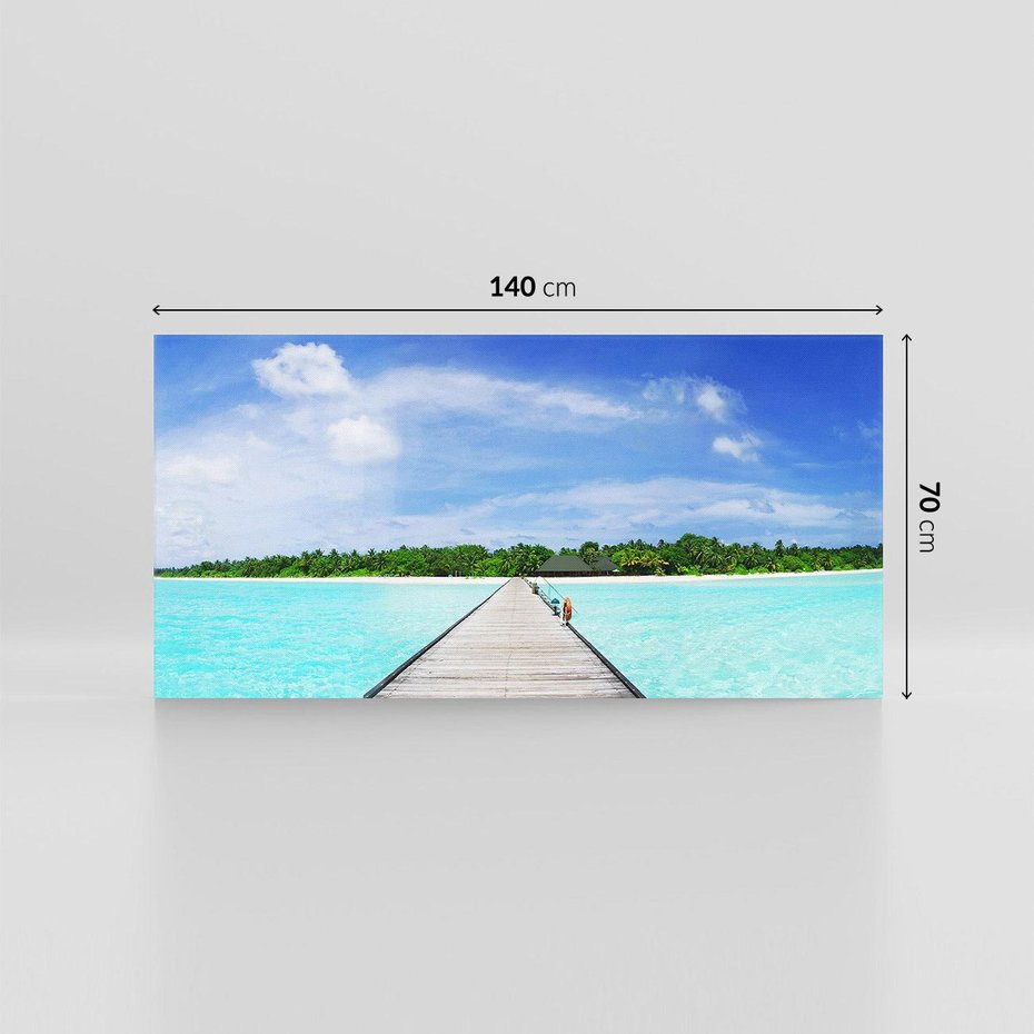 Obraz na płótnie 140x70 - Idylliczne molo na wyspie - plaża, molo