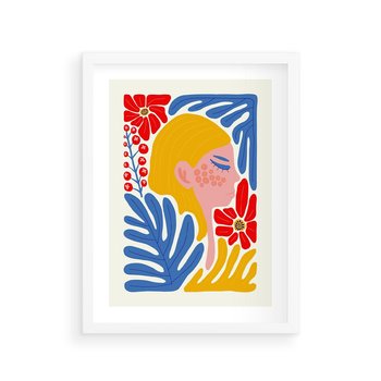 Plakat w ramie 40x50 - Kolorowe Rytmy - kobieca sztuka, abstrakcja - rama biała