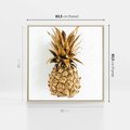 Obraz w ramie 80x80 - Ekskluzywny Akcent - złoty, ananas - rama drewno