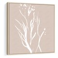 Obraz w ramie 50x50 - Impresje Pastelowych Nastrojów - minimalistyczny delikatny obraz, beżowe odcienie - rama drewno