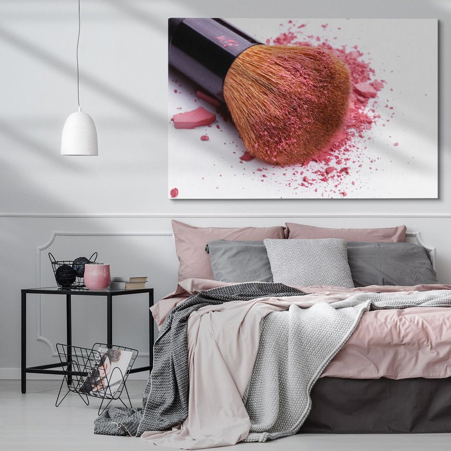 Obraz na płótnie 120x80 - Makijaż w kolorze pędzla - makijaż, pędzel