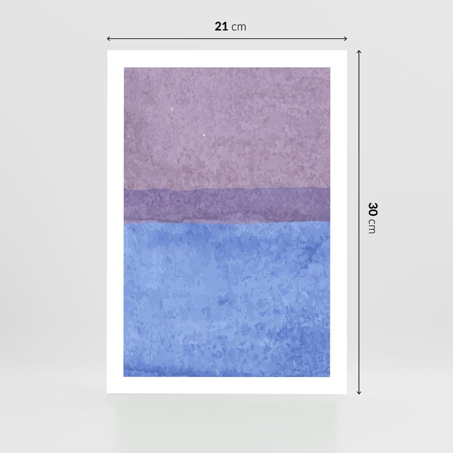 Plakat bez ramy 21x30 - Taniec Światła - kolorowe akwarelowe pasy, odcienie fiolet