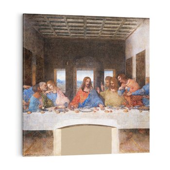 Obraz na płótnie 40x40 - "Ostatnia Wieczerza" (1495-1498) Leonardo da Vinci - Reprodukcja - reprodukcja, obraz na płótnie