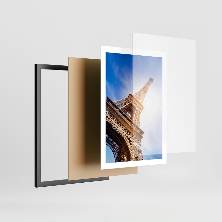 Plakat w ramie 50x70 - Eiffla - ikona Paryża - Eiffla, Paryż - rama czarna
