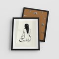 Plakat w ramie 40x50 - Minimalistyczna Piękność: Kobieta w Sztuce - grafika minimalizm, rysunek kobiety - rama czarna