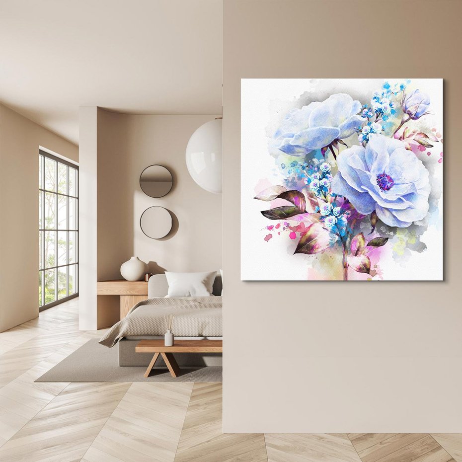 Obraz na płótnie 30x30 - Kolorowa Ekspresja - kwiaty, graficzne