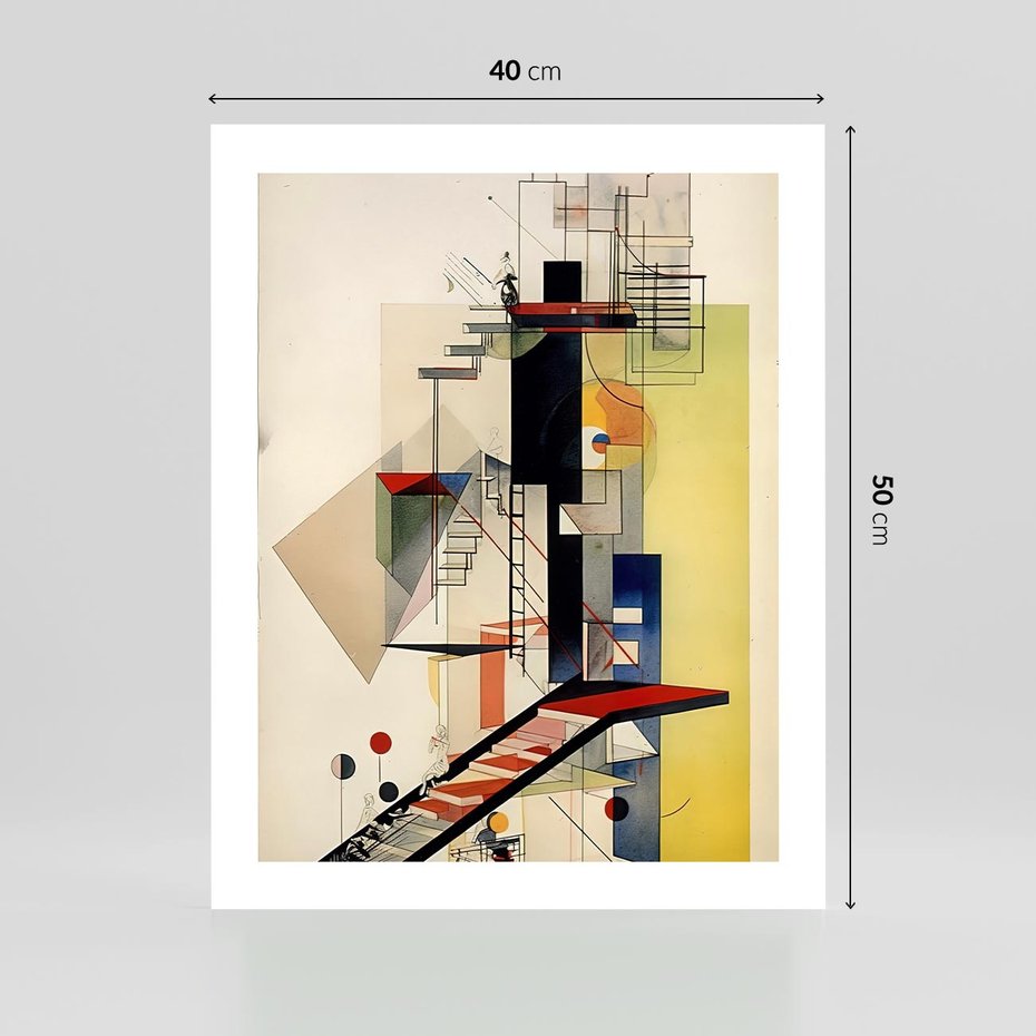 Plakat bez ramy 40x50 - Kolorowe Wnętrza Inspiracji - abstrakcyjny obraz, jak kandinsky