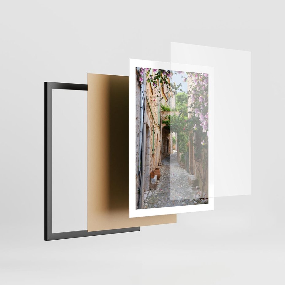 Plakat w ramie 50x70 - Ścieżka W Nieskończoność - uliczka, perspektywa - rama czarna