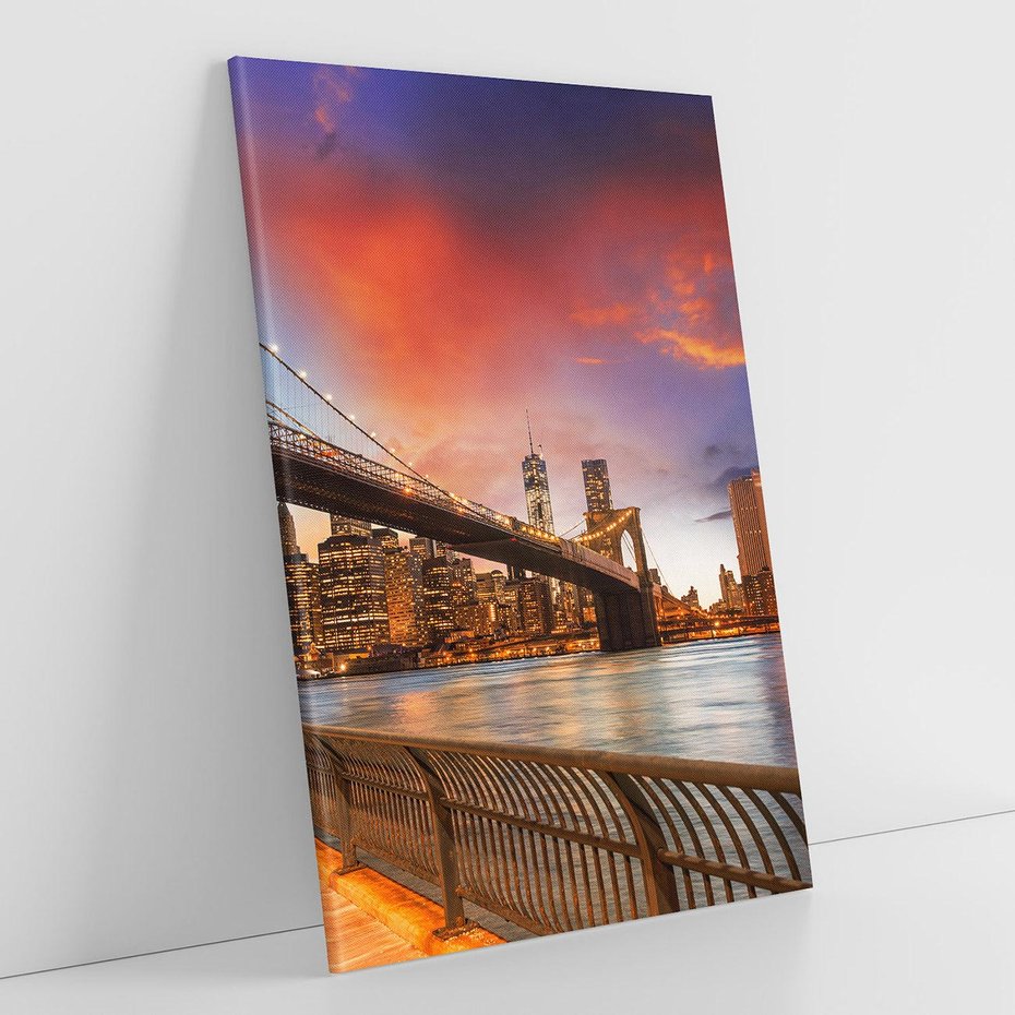 Obraz na płótnie 50x70 - Magia zachodu słońca nad mostem - zachód, słońca